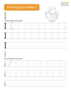 tracing the letter i practice worksheet