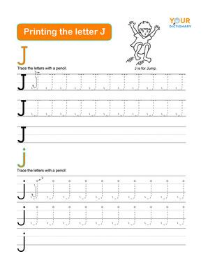 printing the letter J worksheet