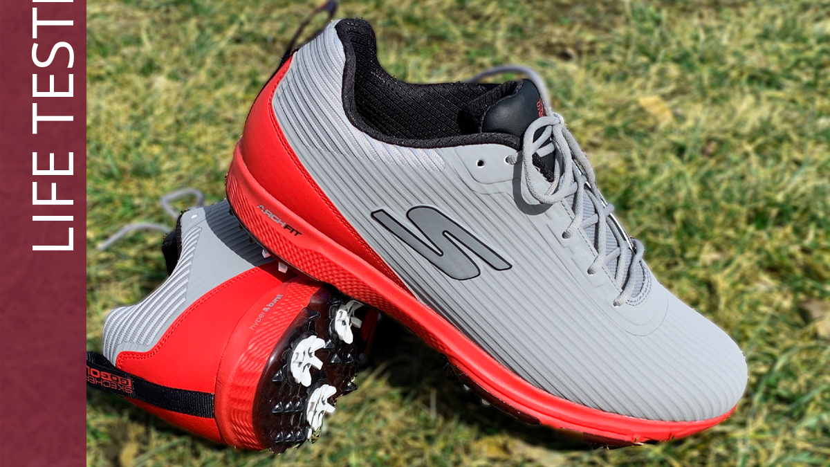 新品　SKECHERS GO GOLF グレー/ブラック/レッド 27.5㎝ Skechers Men's GO GOLF Elite 5 Sport Spikeless Golf Shoes