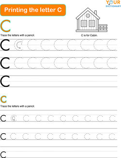 tracing letter c