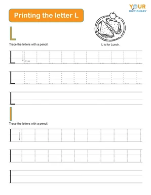tracing the letter l worksheet
