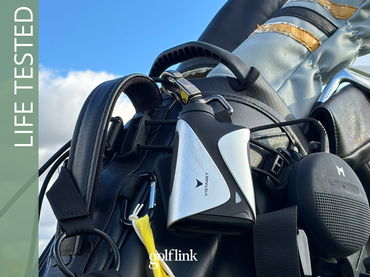 Vistaget Golvia Pro rangefinder during GolfLink testing
