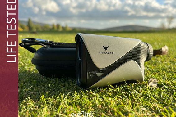 Vistaget Golvia Pro rangefinder during GolfLink testing