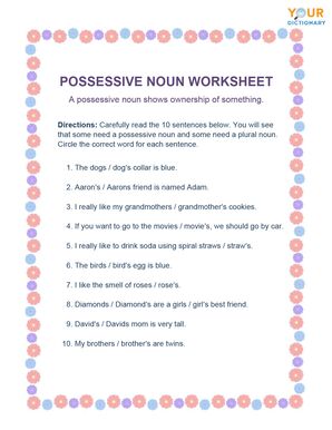 possessive noun worksheet