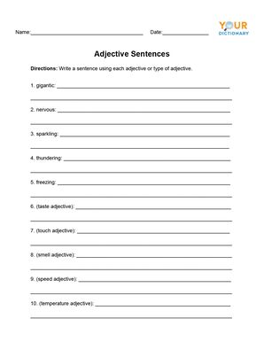 Adjective Sentences