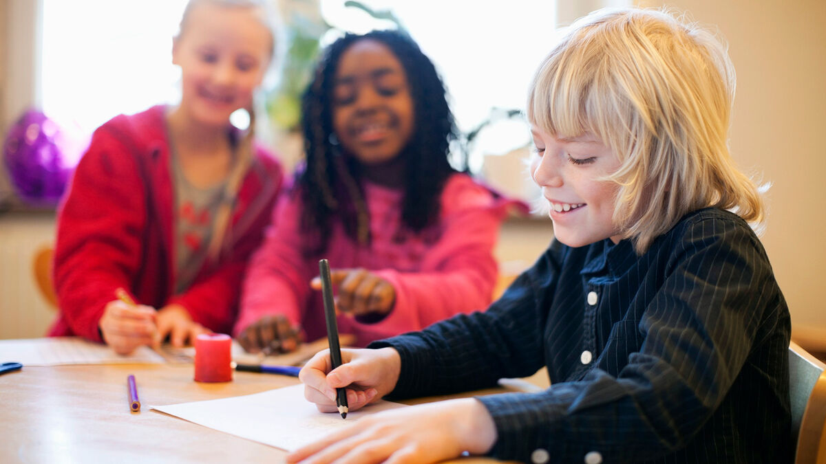 Kids playing word games