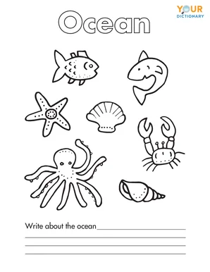 letter o ocean coloring page