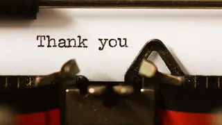 Typing a thank you letter