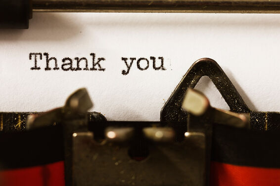 Typing a thank you letter