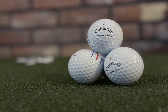 Callaway 2026 Chrome Tour golf balls in a stack