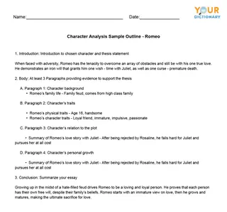 Character analysis Worksheet