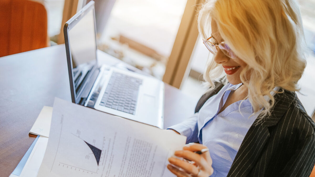 woman writing a case study