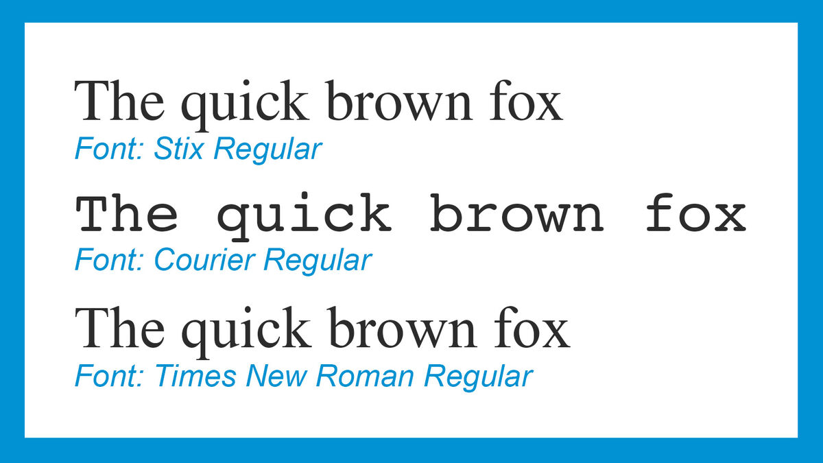 Differences between fonts