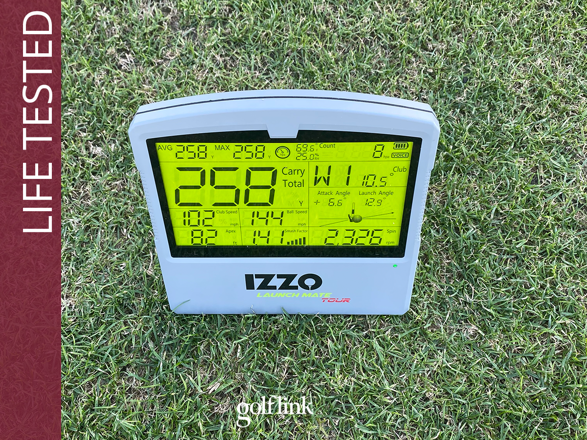 Izzo launch monitor during GolfLink testing