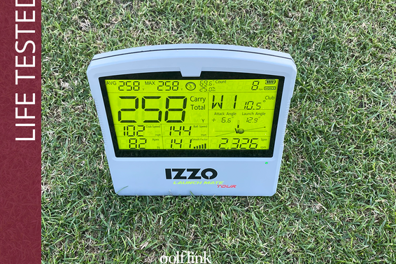 Izzo launch monitor during GolfLink testing