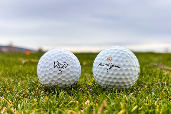 Vice Pro Plus vs Ben Hogan GS53 golf balls during GolfLink testing