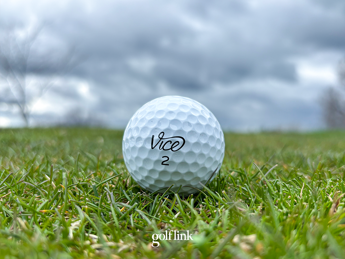 Vice Pro golf ball on a golf course