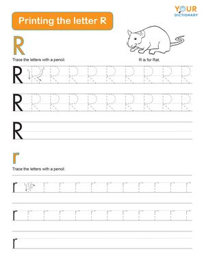 tracing the letter r practice worksheet