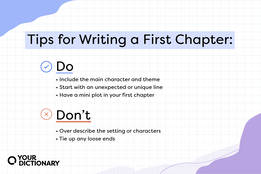 Dos and don'ts from article on how to write a first chapter of a book