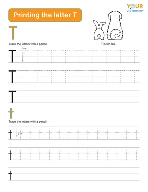 tracing the letter t worksheet