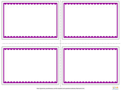 purple and white flashcards