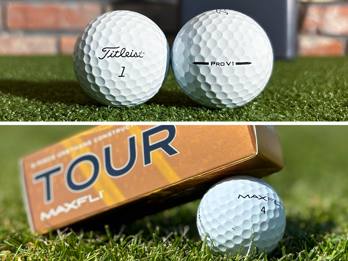 Titleist Pro V1 and Maxfli Tour golf balls during GolfLink testing