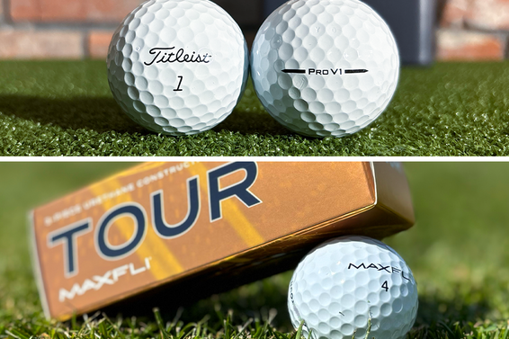 Titleist Pro V1 and Maxfli Tour golf balls during GolfLink testing