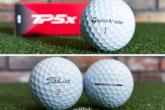 TaylorMade TP5x vs. Titleist Pro V1x during GolfLink testing
