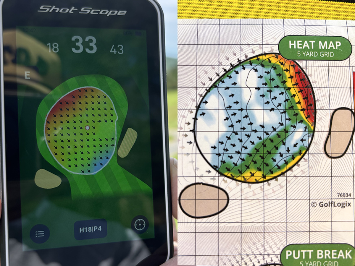 Shot Scope H50 handheld GPS during GolfLink testing