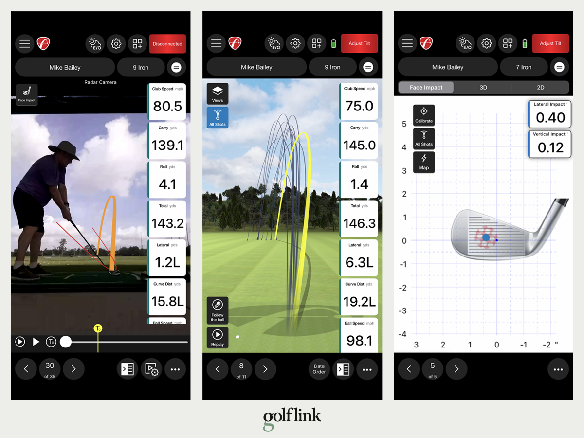 Flightscope Mevo Gen 2 during GolfLink testing
