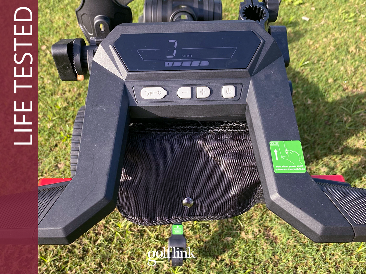 Navee Birdie 3x electric push cart during GolfLink testing