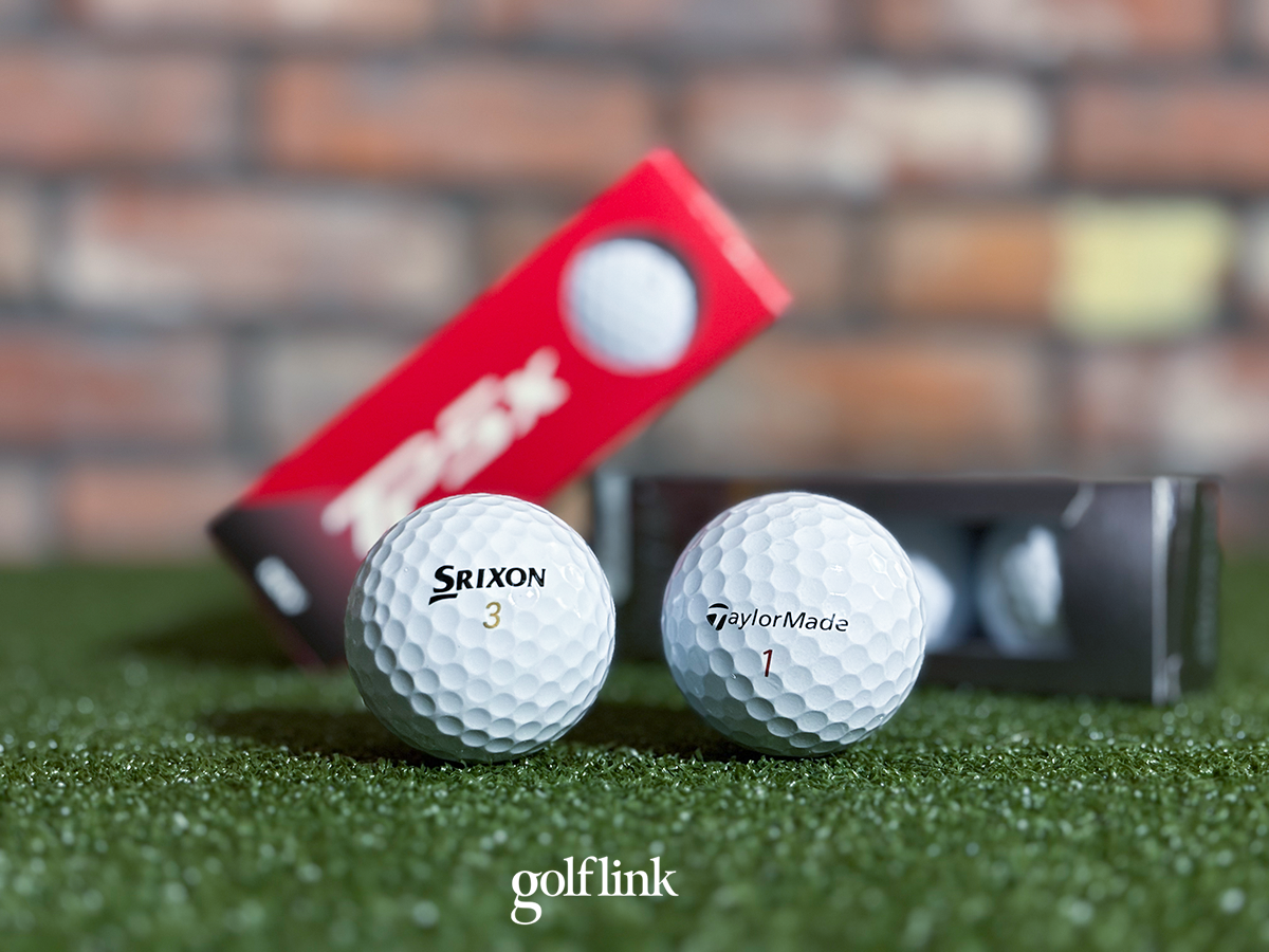 TaylorMade TP5x vs Srixon Z-Star Diamond during GolfLink testing