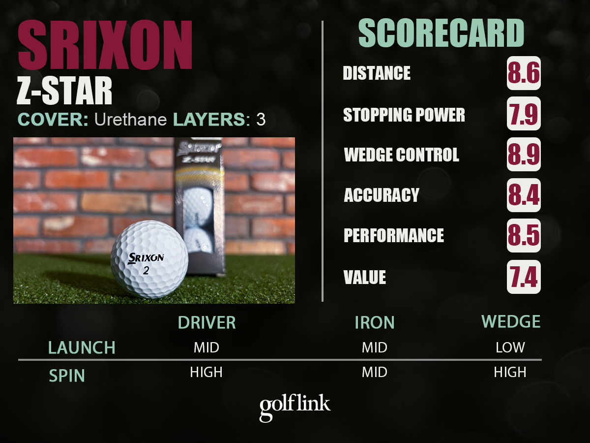Srixon Z-Star golf ball profile based on GolfLink testing