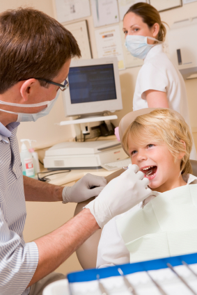 Patient in dental office