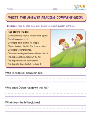 write the answer reading comprehension