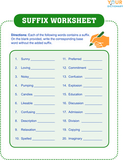 suffix practice worksheet for students