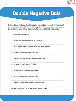 double negative quiz