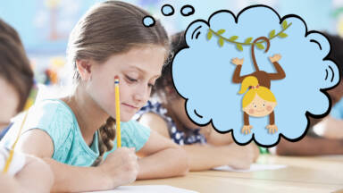 Student thinking about creative writing prompt Student thinking about creative writing prompt