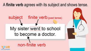 finite verb has subject and shows tense