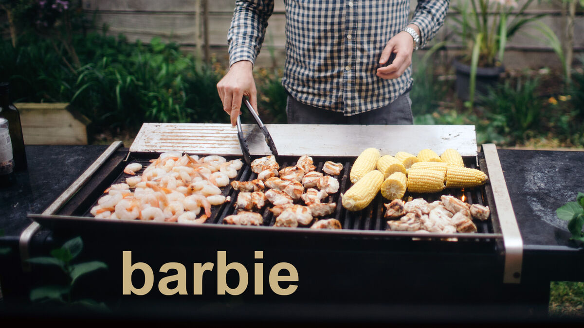 barbecue with australian slang word barbie