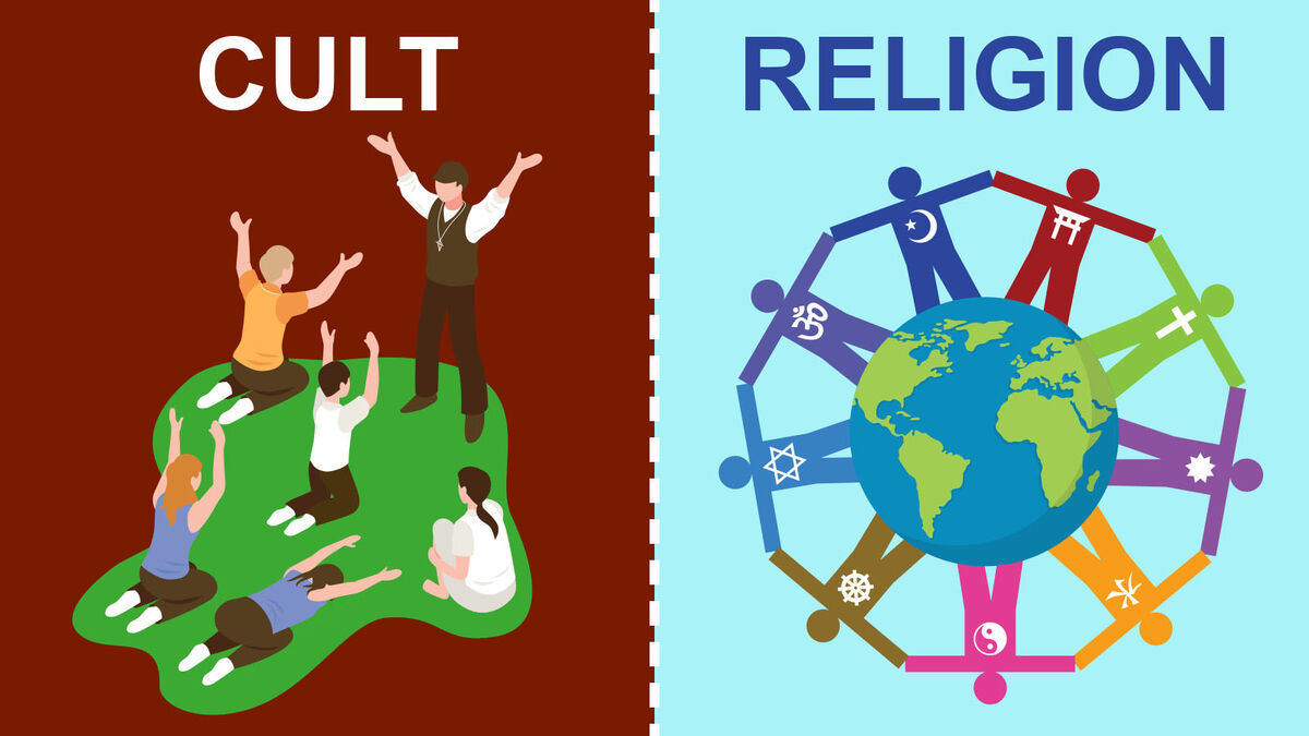 difference between cult and religion