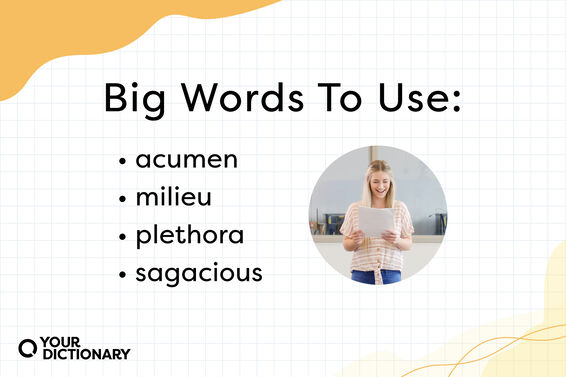 Whether you’re writing an essay or speaking in front of a group, there are certain big words you can use to impress your audience.