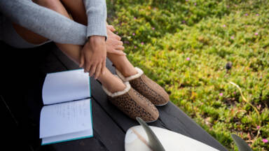 woman reflects on journal prompts woman reflects on journal prompts