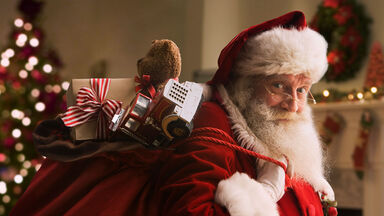 Santa Claus with sack of gifts