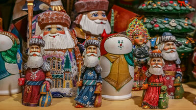 Russian Santa Claus figures called Ded Moroz