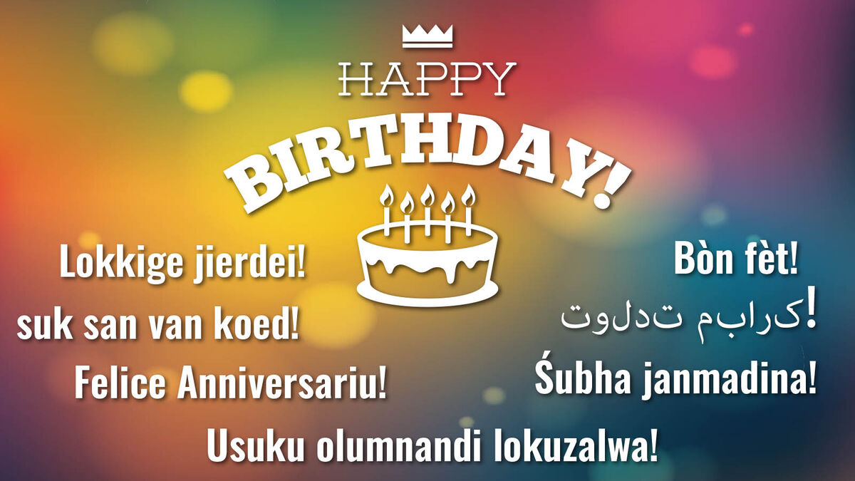 Happy Birthday in languages around world