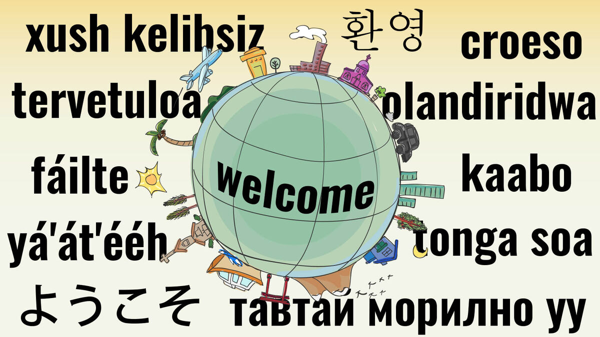 Welcome in different languages around world