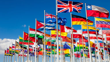 group of international flags