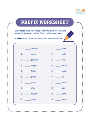 prefix practice worksheet for students