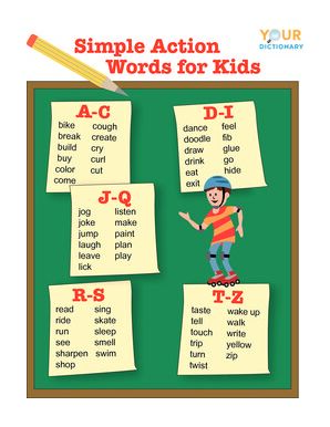 Simple Action Words for Pre-K Children